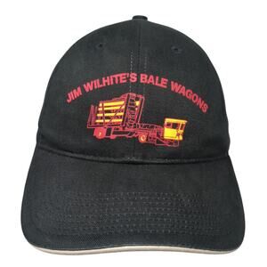 Jim Wilhite's Bale Wagons Strapback Baseball Cap Black One Size 6 Panel Vitronic